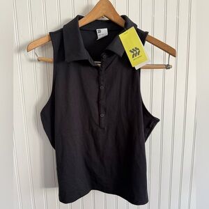 All in Motion Black Sleeveless Polo size XL